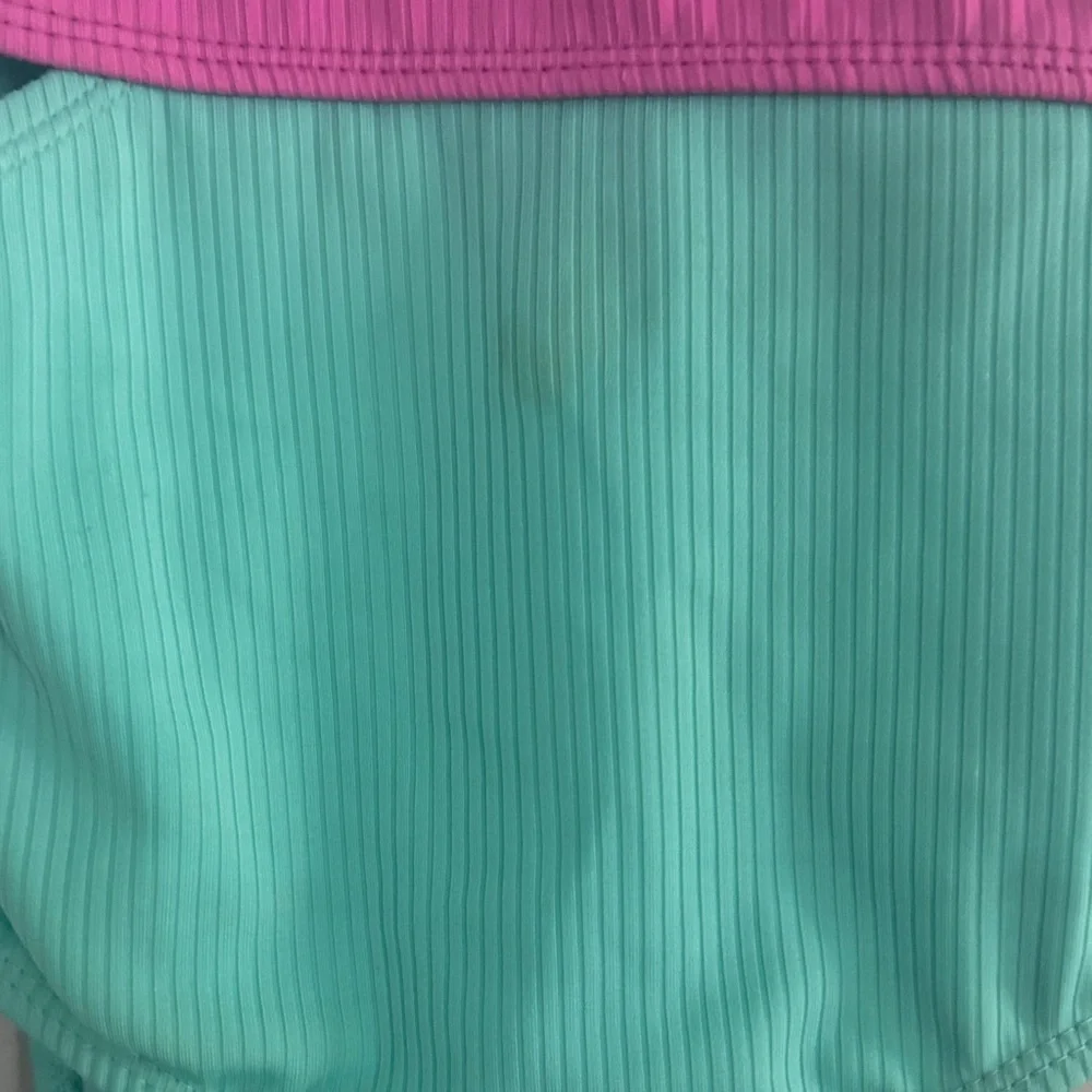 Justice Vibrant Pink and Teal One-Piece Swimsuit